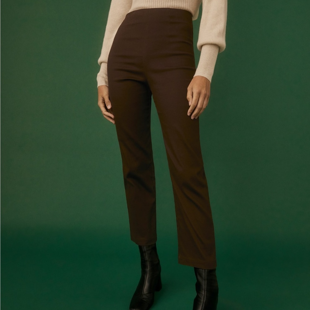 Reformation Marlon Pant in Chocolate Brown, Sz 0